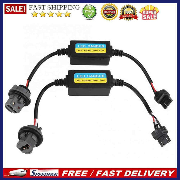 2x T20 7443 LED Turn Signal Brake Light Canbus Error Free Anti Flicker Resistor