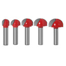 5pcs Ball Nose End Mill 8mm Shank Solid Steel Milling Router Bit for Woodworking