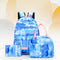 #A 3pcs Tie Dye Backpack Student Schoolbag Laptop Bookbag Insulated Lunch Box Se