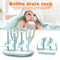 Milk Bottle Drain Rack Bottle Drying Stand Infant Jar Washing Drying (Blue)