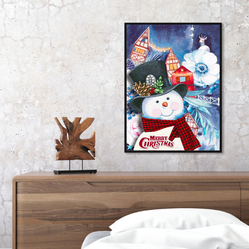 Acrylic Oil Painting By Numbers Cute Snowman Digital Picture Art Home Wall Decor