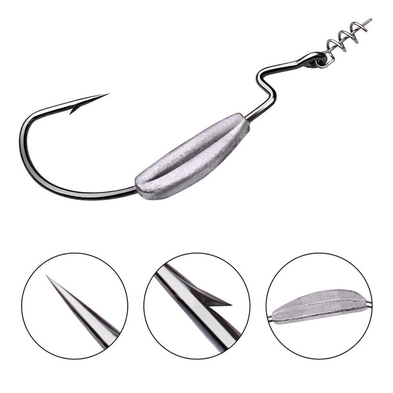 5pcs Lead Jig Head Barbed Lead Hook 1.5g 2.5g 3g for Soft Bait Fishing Tackles