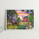 5D Diamond Painting Kit DIY House Full Round Drill Mosaic Home Decoration Gif