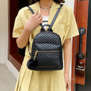 Casual Women Lattice Pattern Solid Color Handbags Preppy Style Small PU Knapsack