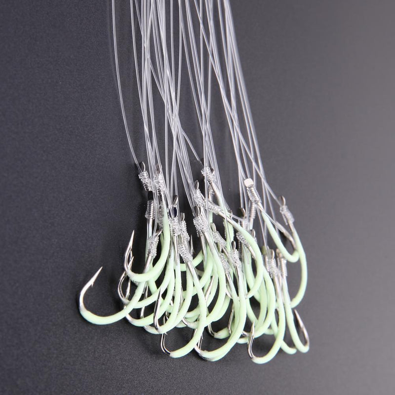 30pcs Luminous Fishing Hook Barbed Tackle High Carbon Steel Agrafe Line