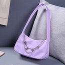 Retro Women Pure Color Butterfly Chain Underarm Bag Hobos Handbag (Purple)