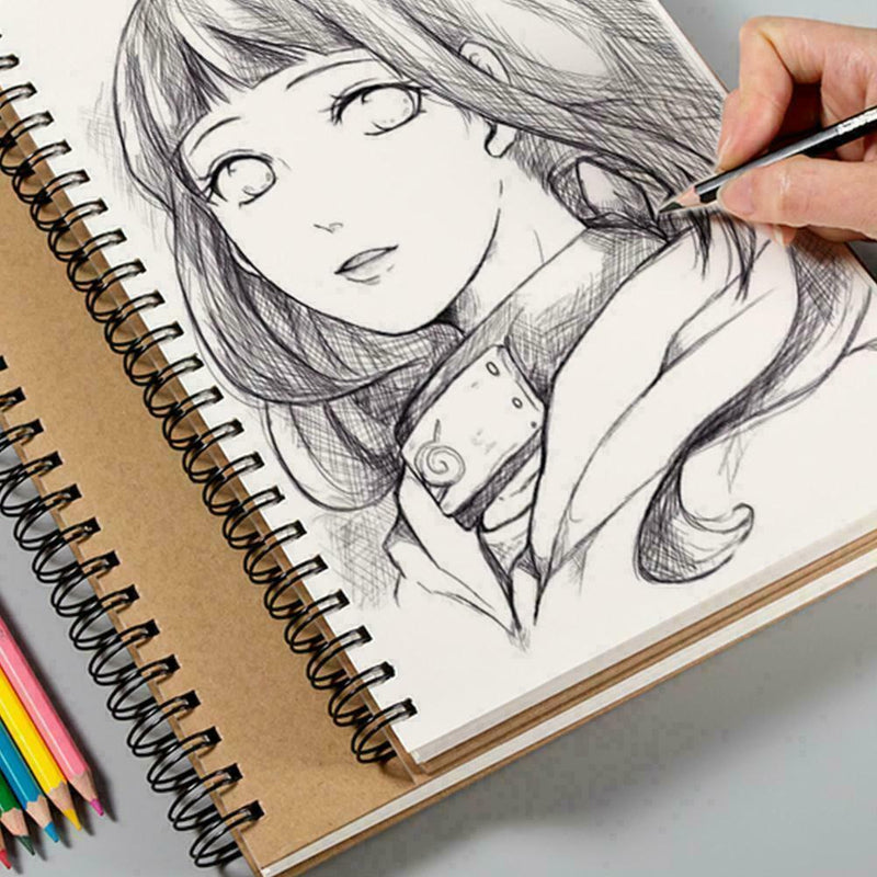 100 Pages Dot Grid Kraft Cover Coil Journal Notebook Favor School A5 S1H4 R2T2