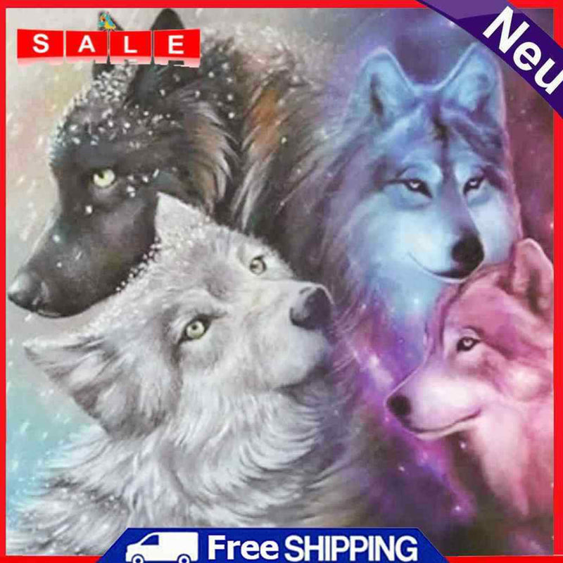 5D DIY Full Drill Diamond Painting Wolves Embroidery Craft Kit Living Room Decor