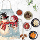 Christmas Snowman Linen Apron Durable Washable Neck Apron Kitchen Accessories
