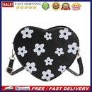 PU Leather Women Heart-shaped Crossbody Bag Women Flower Printed Purse Handbags