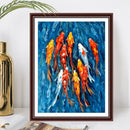 Full Embroidery Koi Fish Stamped Canvas 11CT DIY Cross Stitch Kits Decor Gifts