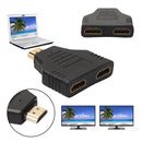 Portable 1080P HDMI-compatible Male to 2 Female 1 In 2 Out Splitter Adapter