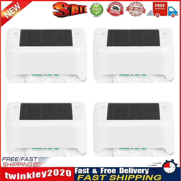 4x Waterproof Solar Deck Step Wall Lights Stairs Fence Lamps (Warm Light) Newly