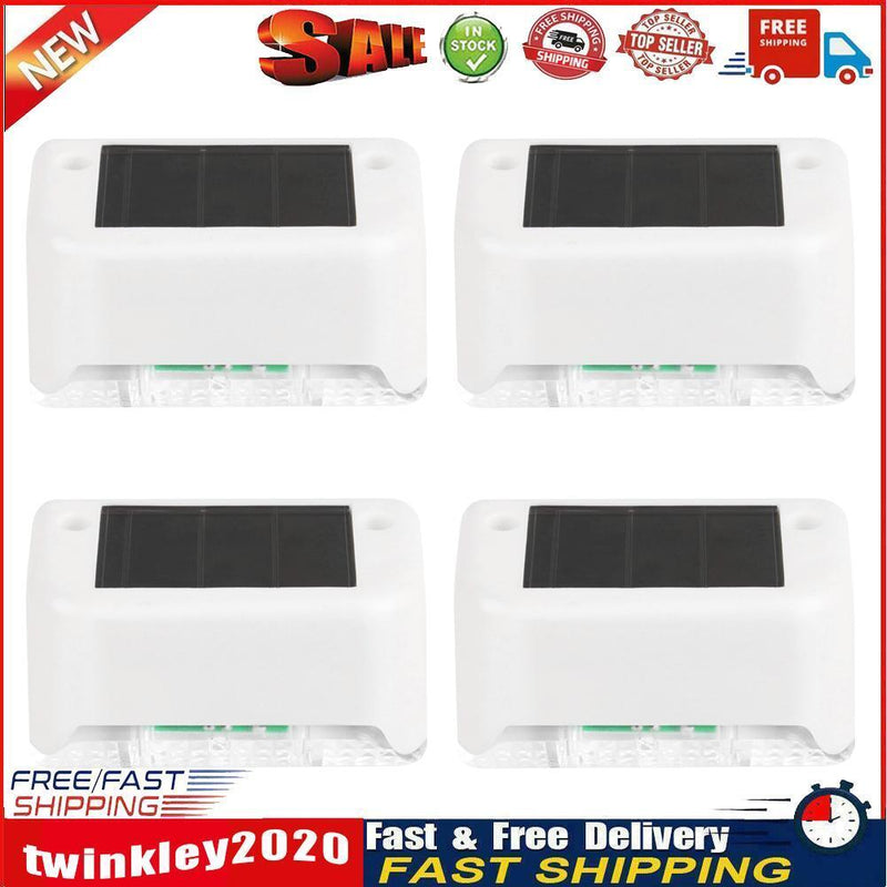 4x Waterproof Solar Deck Step Wall Lights Stairs Fence Lamps (Warm Light) Newly