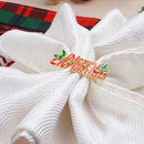 12pcs Christmas Elk Napkin Rings Napkin Holders Buckles Table Party Decor G4T8