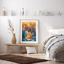 Diamond painting DIY round diamond woman and wolf B1675