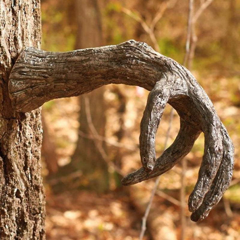 Decoration Garden Statue Tree Bark Face Ghost Face Sculpture Bark Ghost Face
