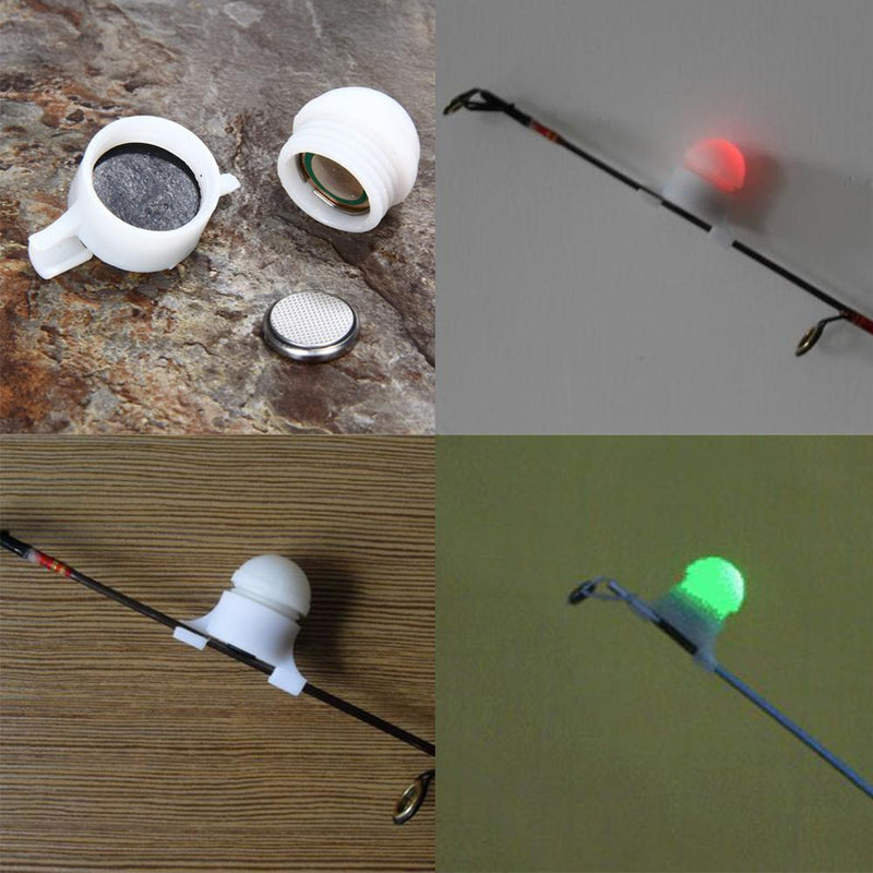 2 Pcs Fishing LED Rod Tip Night Light Strike Alert Glow Stick Bite Alarm Newly
