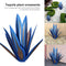Blue Tequila Sculpture Hand Painted Metal Agave Ornaments Iron Art Plant Deco
