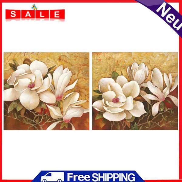 White Flower Oil Paint By Numbers Kits Canvas Picture Wall Art DIY Craft Decor