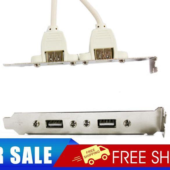 2 Port Rear Panel Bracket Motherboard Cable USB 2.0 Connector Cable Adapter