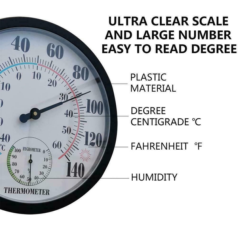 Large Thermometer Meter Outdoor Garden Humidity Hygrometer Tool Analog C1B5