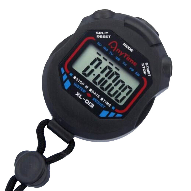 Handheld Digital Sports Counter Chronograph Timer Waterproof Alarm Stopwatch