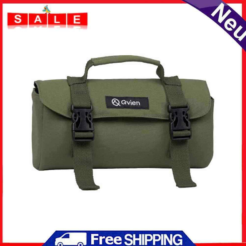 Qvien Camping Gas Tank Storage Bag Multifunction Canvas Cassette Furnace Handbag