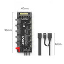 JEYI 4-pin PWM Cooling Fan HUB Cooler Splitter Extension Adapter with 60cm Cable