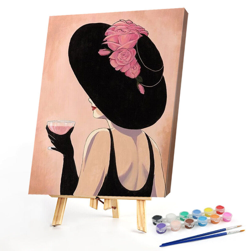 Modern Lady Drawing Frameless DIY Oil Paint by Numbers Canvas Home Decor