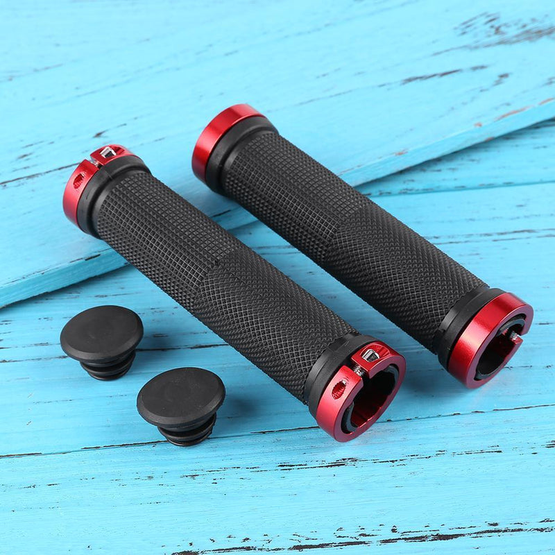 1pair Cycling Skid-Proof Grips Anti-Skid Plastic Bicycle Handlebar (Red)