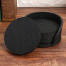 10pcs Round Felt Cup Mats Coasters Heat Resistant Coffee Tea Pad (A Black)