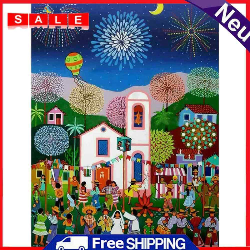 Frameless Digital Oil DIY Nature House Paint By Numbers Hand Painted Picture Kit