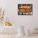 11CT Full Cross Stitch Cats on Bookshelf DIY Printed Wall Art Crafts Home Decor