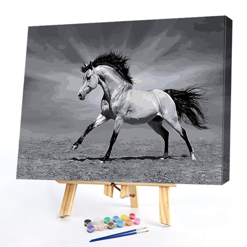 Painting By Numbers DIY Horse Hand Painted Canvas Wall Art Pictures Frameless
