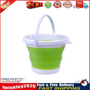 Collapsible Bucket Portable Outdoor Fishing Car Washing Basin (Green 3L) Newly