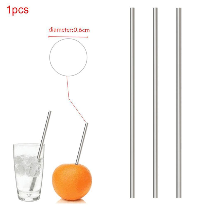 Reusable Stainless Steel Straight Drinking Tube Straw Pipette Suction Pipe Newly