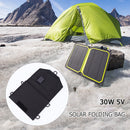 30W 5V USB Solar Panel Pack Portable Outdoor Foldable Charger with Carabiner