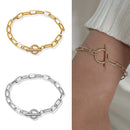 Wrist Geometric Shape Stainless Steel OT Buckle Chain Bracelet Toggle Clasp