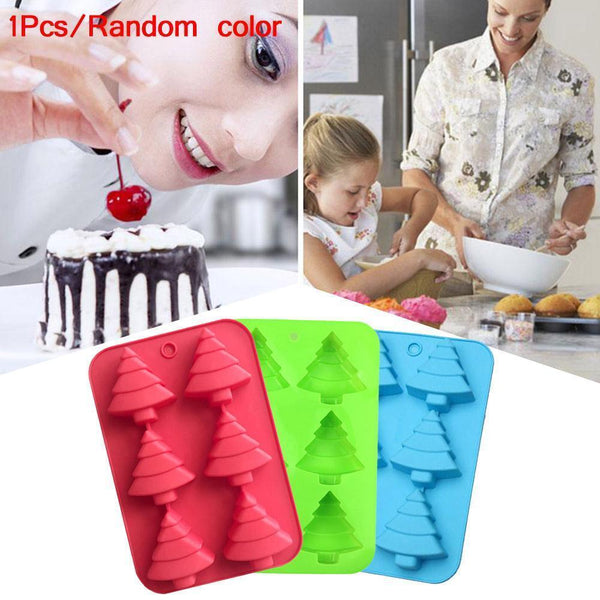 Silicone Christmas Tree Baking Mould DIY Chocolate Cake Tray Ice Wax Molds U3C9
