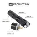 LED Flashlight Outdoors Mini Torch Pen Lamp for Camping Hiking Battery Powere