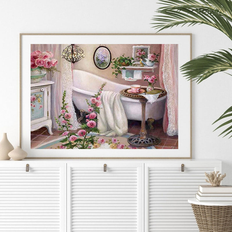 Bathtub Abstract 5D DIY Full Diamond Square Rhinestone for Room Decoration