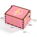 Retro Wood Manual Music Box Pink Beauty Girl Style Birthday Gift Ornaments
