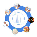 2pcs Silicone Cupping Suction Can Vacuum Face Leg Arm Massage Cup (Blue) Newly