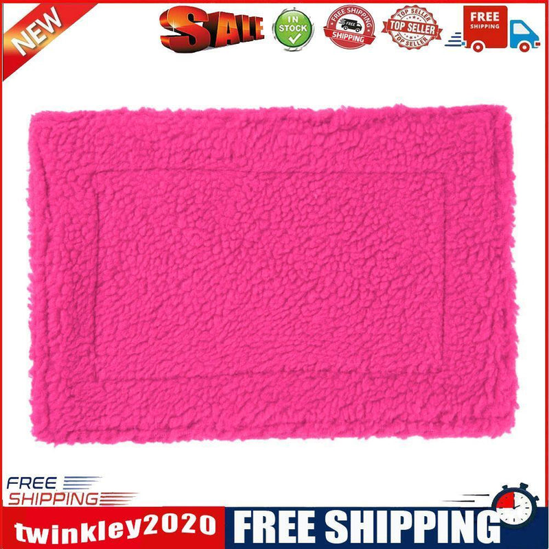 Plush Pet Hamster Cushion Mat Squirrel Blanket Guinea Pig Bed Pad(Rose Red)