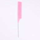 Fine-Tooth Metal Pin Tail Comb Plastic Hair Styling Hairdressing Dyeing Bru