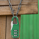 Mini 3 Digit Combination Padlock Zinc Alloy Travel Luggage Lock (Green)