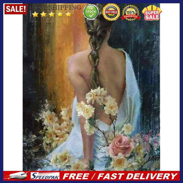 Paint By Numbers for Adults Beginner Elegant Girl Back Home Wall Bedroom Deco