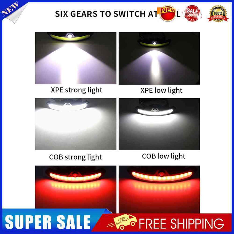 XPE+COB LED Headlamp Smart Wave Induction Waterproof Torch for Camping Cycling