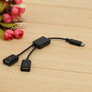 USB 3.1 Type-C OTG HUB Cable 2 in 1 USB C 3.1 Male to Female Plug Cable Hub